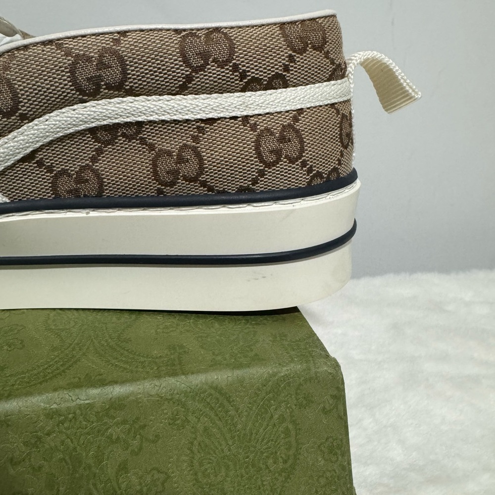 Gucci Brown/Beige GG Supreme Slip-On Sneakers - Picture 8 of 10